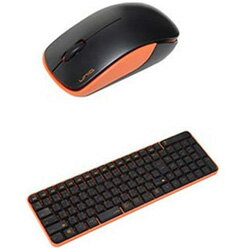 UNIQ ワイヤレスキーボード［2.4GHz USB］＆マウス The Wireless Silent Mouse ＆ Keyboard （ブラック オレンジ) MK48367GBO MK48367GBO