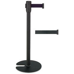 テラモト ベルトパーテーションスタンドD (スチール)黒 ＜ZPC7403＞ ZPC7403