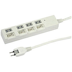 ヤザワ 節電タップ 白 YZBKS441W ［1.0m /4個口 /スイッチ付き（個別）］ YZBKS441W 【852】
