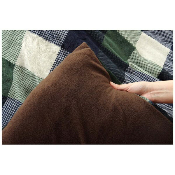 イケヒコ 【こたつふとんカバー】ファスナータイプ ジャーナル(正方形/グリーン/ふとんカバーサイズ:195×195cm) Jarnal(ジャーナル) グリーン 5891469 [対応天板サイズ:約75×75cm /正方形] 5891469 [3]