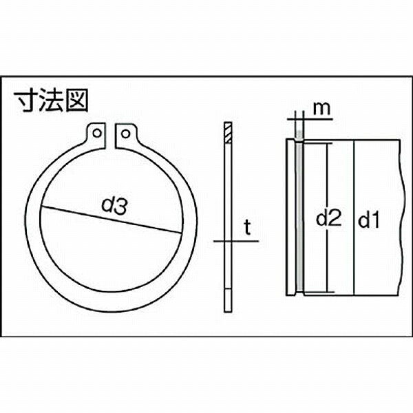 トラスコ中山 B90-0035 TRUSCO スナップリング軸用 ステンレス サイズS-35 3個入 B...