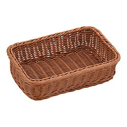 萬洋 樹脂バスケット 角型 茶 91-077B ＜WBS7901＞ WBS7901 【864】 [振込不可]