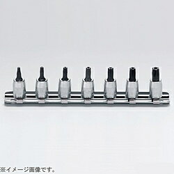 山下工業研究所 RS2025/7-HOLE 1/4インチ(6.35mm) イジリ止めトルクスビットソケットレールセット 全長28mm 7pc RS2025/7HOLE RS20257HOLE