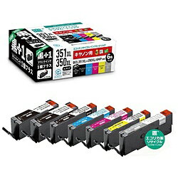 エコリカ 【リサイクル】［キヤノン：BCI-351XL+350XL/6MP（大容量6色パック）対応］ リサイクルインクカートリッジ（＋フォトブラック1本）ECI-C351XL6P+BK ECIC351XL6P+BK [振込不可] [代引不可]
