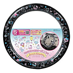 BONFORM 6702-01BK ハンドルカバー サンリオ サンリオキャラMIX 軽/普通車 偏心リング S:36.5-37.9cm ブラック