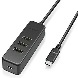 ELECOM(쥳) U2HC-T431PBK USB-C  USB-CUSB-A Ѵϥ 0.3m(iPadOS/Mac/Windows11б) ֥å ΥХեѥ /4ݡ /USB2.0б /USB Power Deliveryб U2HCT431PBK
