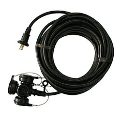 宏和工業 防雨三口延長コード15A10KRT615-10 クロ KRT61510