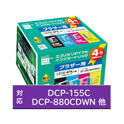 エコリカ 【リサイクル】 ECI-BR104P/BOX ブラザー LC104PK対応/リサイクルインクカートリッジ/4色BOXパック ECIBR104PBOX