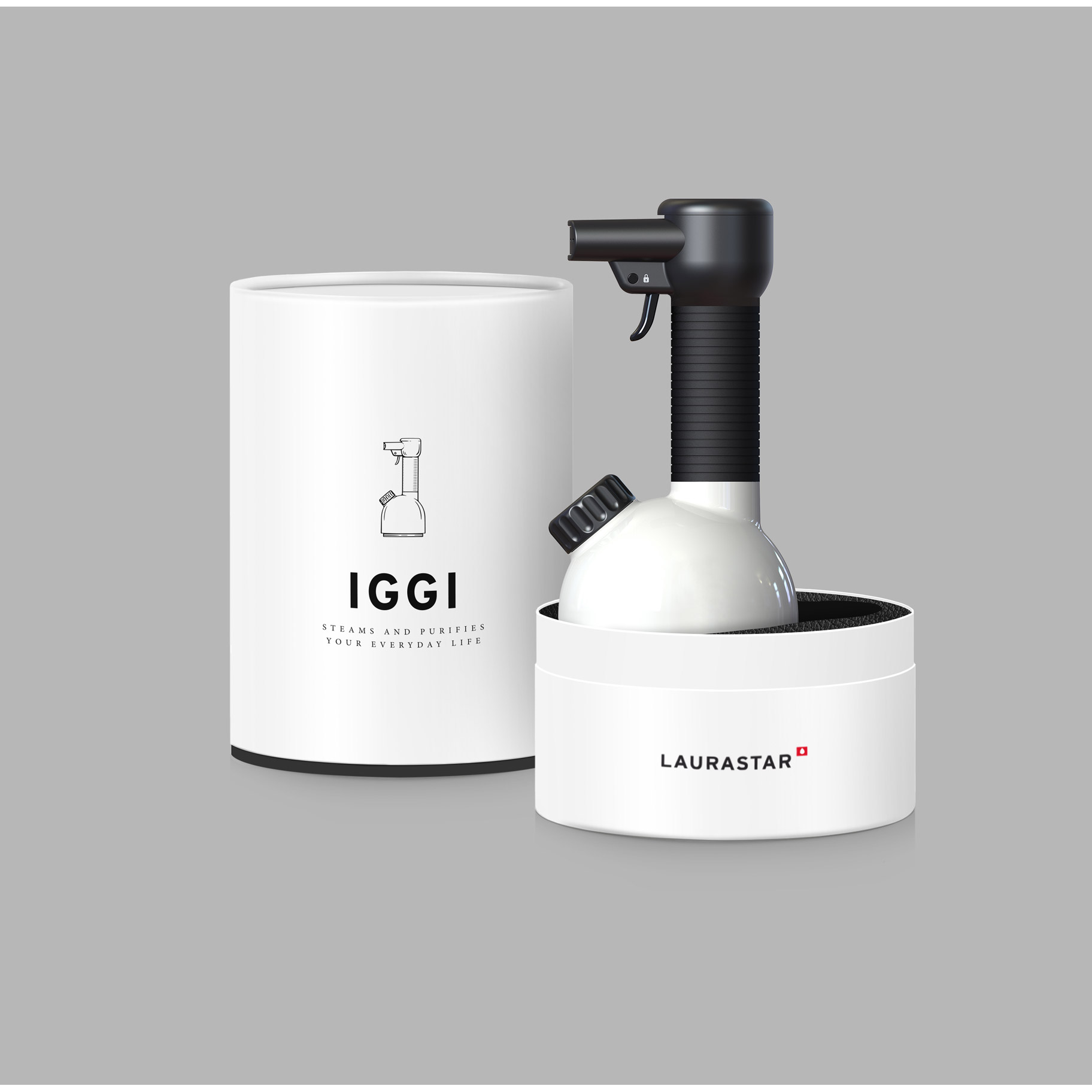 LAURASTAR 加圧式除菌脱臭スチーマー IGGI ホワイト WHITE [ハンガーショット機能...