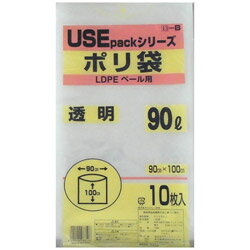 Rakuten - サンスクリット 透明ポリ袋 90L 10P USE13B USE13B