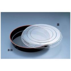 ニシキ プラ容器 市松 黒赤フチ 40(10枚入) ＜XNS0503＞ XNS0503