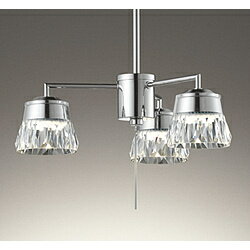 オーデリック カットガラス調スタイリッシュモダンシャンデリア/プルスイッチタイプ SH7023LD ［電球色..