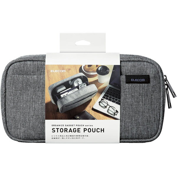 ELECOM(エレコム) オーガナイズポーチ [W240xD90xH130mm] ストレージタイプ グレー BMA-GP14GY BMAGP14GY 【864】