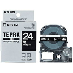キングジム SD-24K （テプラPROテープカートリッジ ビビッド黒/白文字 24mm) SD24