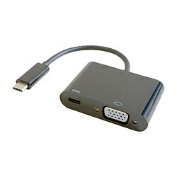 Power Delivery対応USB Type-Cコネクタを搭載しており、メーカー純正ACアダプター、または別途Power Delivery対応のACアダプターをご用意いただくことで充電が可能です。接続するディスプレイやプロジェクタのコネクタタイプによって、商品をお選びいただけます。※本商品はGOPPA社製品のアイ・オー・データ取り扱い商品となります。■USB Type-Cコネクタ搭載のパソコン/タブレットに最適、一つのコネクタを有効利用■「表示画面の拡張」と「表示画面の複製」の2つの表示モードに対応■USB PowerDelivery（最大60W）高速充電対応■専用ドライバ不要、Type-Cポートに接続するだけですぐに使用可能■古いディスプレイやプロジェクタを最新のノートPCで利用■サポート問い合わせ先アイ・オー・データ機器 サポートセンターご購入前： 0120-777-618（10:00～17:00、月曜～金曜・祝日を除く）形状USB-C → VGA＋USB-C仕様1［対応PC/OS］Windows、Mac、Chrome OS※商品動作には DisplayPort Alt Modet対応したUSB Type-C ポートが必要です。［インターフェース］USB Type-C（オス×1／充電専用メス×1 ）※1、VGA（D-Sub 15ピン、メス）※1: USB Type-C（充電専用メス×1） にはUSB機器を接続しても動作しません。仕様2［対応規格」USB 3.2 Gen 1／DisplayPort 1.2Altmode／HDCP／RoHS指令準拠（10物質）［解像度］最大 1920×1080 60Hz［USB Power Delivery］最大 20V/3A （60W）［電源］バスパワー時 5V/0.9A （PCより給電）セルフパワー時 5V/3A～20V/3A外形寸法：59×40×15mm（ケーブル除く）USBケーブル長：約14cm質量：30gUSB Power Delivery対応、Type-C端子搭載のパソコン／タブレットなどを高速充電しながら映像出力できるアダプター「映像出力しながらType-C充電もできるGOPPA製マルチアダプター」
