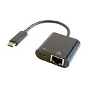 GOPPA LAN変換アダプタ [USB-C オス→メス LAN /USB-Cメス給電 /USB Power Delivery対応 /60W] 1Gbps対応(Chrome/iPadOS/Mac/Windows) ブラック GP-CR45H/B GPCR45HB