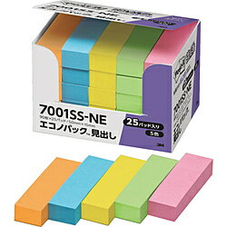 3Mジャパン ポスト・イット　強粘着　50X15mm　90枚X25パッド　5色混色 7001SSNE