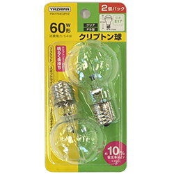 Filament Lamps - ヤザワ 省エネクリプトン球60W形クリア2P　P351754C2PYZ　口金E17 ［E17 /電球色 /2個］ P351754C2PYZ