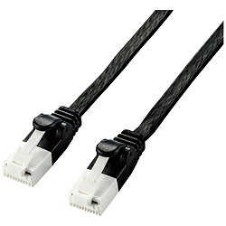 ELECOM(エレコム) LANケーブル Cat6A ツメが折れない フラット 10m ブラック RJ45コネクタ 10Gbps RoHS指令準拠(10物質) ブラック LD-GFAT/BK100 ［10m /カテゴリー6A /フラット］ LDGFATBK100 【864】