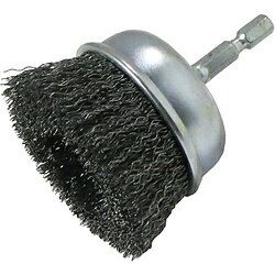 柳瀬 ヤナセ インパクト用 軸付カップ型ブラシ 6.35mm軸 鋼線 ヤナセ CKN65