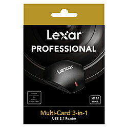 LEXAR LRW500U-RNNNJ Professional マルチカード 3-in-1 USB3.1リーダー（microSD/SDカード コンパクトフラッシュ専用） ［USB3.1］ LRW500URNNNJ