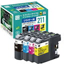 エコリカ 【リサイクル】【ブラザー:LC211-4PK対応】リサイクルインクカートリッジ ECI-BR211-4P 4色 ECIBR2114P