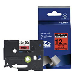 brother(ブラザー) ラベルライター用ラミネートテープ 12mm幅（黒文字/赤）　TZe-431 TZE431