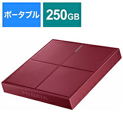 IO DATA(アイオーデータ) SSPL-UT250R 外付けSSD USB-A接続 (PS5/PS4対応) ラズベリーレッド ［250GB /ポータブル型］ SSPLUT250R