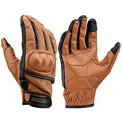 デイトナ HBG-130　パンチングメッシュ プロテクターカウレザーグローブ　L　タッチパネル対応 春夏秋 本革 ブラウン 18917 18917