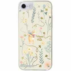 INGREM iPhone SE(第2世代) / 8 / 7 / 6s / 6 / ディズニー/くまのプーさん/ラメ グリッターケース/フラワー イングレム IJ-DP76LG1G/PO19 IJDP76LG1GPO19
