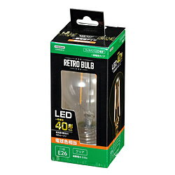 ヤザワ フィラメントLED電球 40形 E26　LDA4LGC2 ［E26 /一般電球形 /40W相当 /電球色 /1個 /全方向タイプ］ LDA4LGC2 【864】(3)