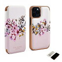 テッドベーカー スマホケース レディース TEDBAKER Ted Baker - Folio Case for iPhone 13 Pro Max [ Jasmine Pink Cream Rose Gold ] 83472