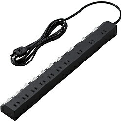 ELECOM(エレコム) 10口個別スイッチ/雷サージ有り/回転脚有り/2.5mBK ブラック T-K7A-21025BK TK7A21025BK