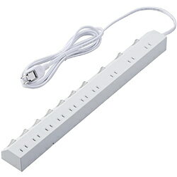 ELECOM(エレコム) 10口個別スイッチ/雷サージ有り/回転脚有り/2.5mWH ホワイト T-K7A-21025WH TK7A21025WH 【864】