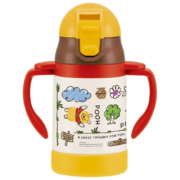 スケーター 両手ストローステンレスボトル POOHスケッチ （240ml） STWM3 STWM3