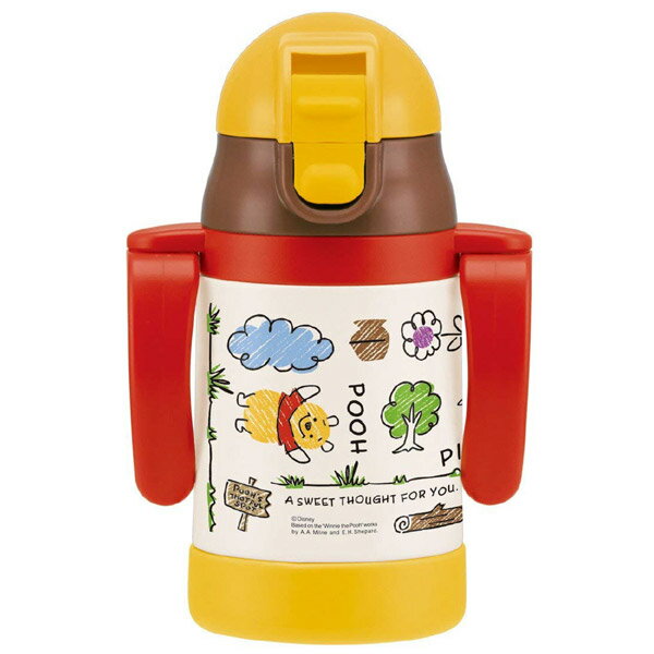 スケーター 両手ストローステンレスボトル POOHスケッチ （240ml） STWM3 STWM3