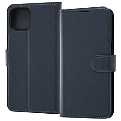 レイアウト iPhone 13 対応 6.1inch 2眼 耐衝撃 手帳型ケース シンプル マグネット ダークネイビー RTP31ELC1DN 【852】