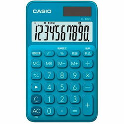 CASIO(カシオ) カラフル電卓（10桁）　SL-300C-BU-N　レイクブルー SL300CBUN 【864】