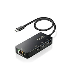 ELECOM(エレコム) LAN変換アダプタ [USB-C オス→メス LAN /USB-Ax3] 1Gbps対応(Windows11対応/Mac) ブラック EDC-GUC3H2-B EDCGUC3H2B [振込不可] [代引不可]
