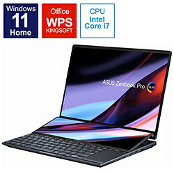 ASUS エイスース ノートパソコン Zenbook Pro 14 Duo OLED テックブラック UX8402ZA-M3033W ［14.5型 /Windows11 Home /intel Core i7 /メモリ：16GB /SSD：512GB /WPS Office /日本語版キーボ…