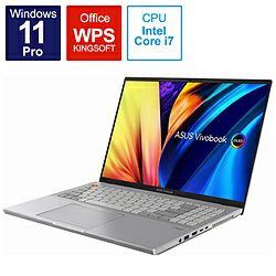 ASUS エイスース ノートパソコン Vivobook Pro 16X OLED クールシルバー N7601ZM-MQ148X ［16.0型 /Windows11 Pro /intel Core i7 /メモリ：32GB /SSD：1TB /WPS Office /日本語版キーボード /…