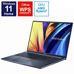 ASUS エイスース ノートパソコン Vivobook 16X クワイエットブルー M1603QA-MBR716512WBY ［16.0型 /Windows11 Home /AMD Ryzen 7 /メモリ：16GB /SSD：512GB /WPS Office /日本語版キーボード…