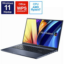 ASUS エイスース ノートパソコン Vivobook 15X OLED 有機EL クワイエットブルー M1503QA-L1R7165WBY ［15.6型 /Windows11 Home /AMD Ryzen 7 /メモリ：16GB /SSD：512GB /WPS Office /日本語版…