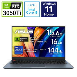 ASUS エイスース ノートパソコン Vivobook Pro 15 クワイエットブルー K6502HE-I9R3050TIBY ［15.6型 /Windows11 Home /intel Core i9 /メモリ：16GB /SSD：512GB /WPS Office /日本語版キーボ…