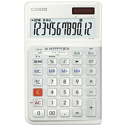CASIO(カシオ) 人間工学電卓 ホワイト JE-12D-WE-N ［12桁］ JE12DWEN