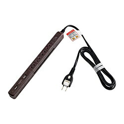 ELPA スリム回転USBタップ 　4個口　2ポート　2m　木目色 木目 ［2.0m /4個口 /スイッチ無 /2ポート］ WBSSL402USBWD