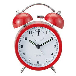 ■カラー：レッド■材質：ガラス、スチール■サイズ：W90×H120×D42mm■重量：190g■電源：単三乾電池×1本(電池別売品)■スヌーズ付アラーム■ナイトライト付■連続秒針タイプ※無音ではありませんのでご注意ください。本体サイズ(H×...