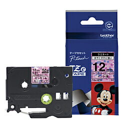 brother(ブラザー) ピータッチ(P-touch) キャラクターテープ (ミッキー&ミニーピンク/黒文字/12mm幅) TZe-DP31 TZEDP31