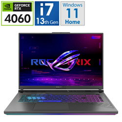 ASUS(エイスース) G814JV-I7R4060 ゲーミングノートパソコン ROG Strix G18 エクリプスグレー ［RTX 4060/Windows11 Home/intel Core i7/メモリ：16GB/SSD：512GB/日本語版キーボード］ G814JVI7R4060 [振込不可]