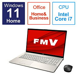 FUJITSU(富士通） ノートパソコン FMV LIFEBOOK NH90/H1 シャンパンゴールド FMVN90H1G ［17.3型 /Windows11 Home /intel Core i7 /メモリ：16GB /SSD：512GB /Office HomeandBusiness /日本語版キーボード /2023年1月モデル］ FMVN90H1G